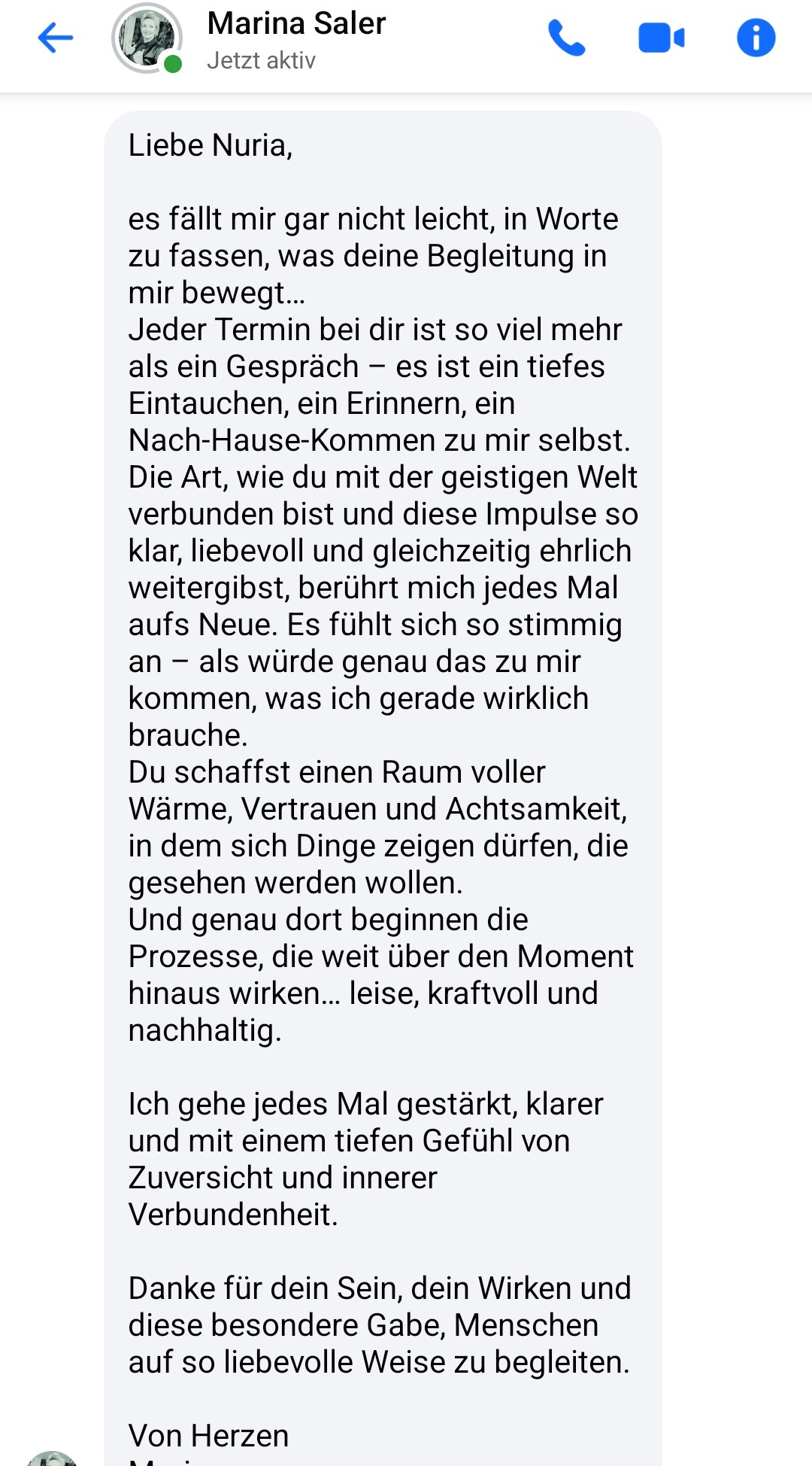 Feedback Beratung Nuria Leeb Kartenlegerin Channelmedium